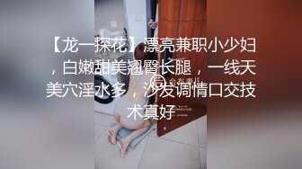 【龙一探花】漂亮兼职小少妇，白嫩甜美翘臀长腿，一线天美穴淫水多，沙发调情口交技术真好