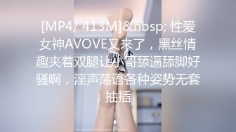 [MP4/ 413M]&nbsp; 性爱女神AVOVE又来了，黑丝情趣夹着双腿让小哥舔逼舔脚好骚啊，淫声荡语各种姿势无套抽插